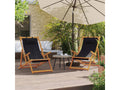 Chaises de plage pliables lot de 2 tissu noir