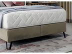 Ensemble lit sommier matelas - velours beige - 160x200 cm - Meublita