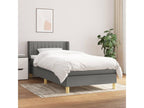Lit ¨¤ sommier tapissier avec matelas Gris fonc¨¦ 80x200 cm Tissu