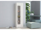 Vitrine Vertchez Buffet avec porte vitr¨¦e Meuble de salon polyvalent Made in Italy 45x34h162 cm Blanc brillant