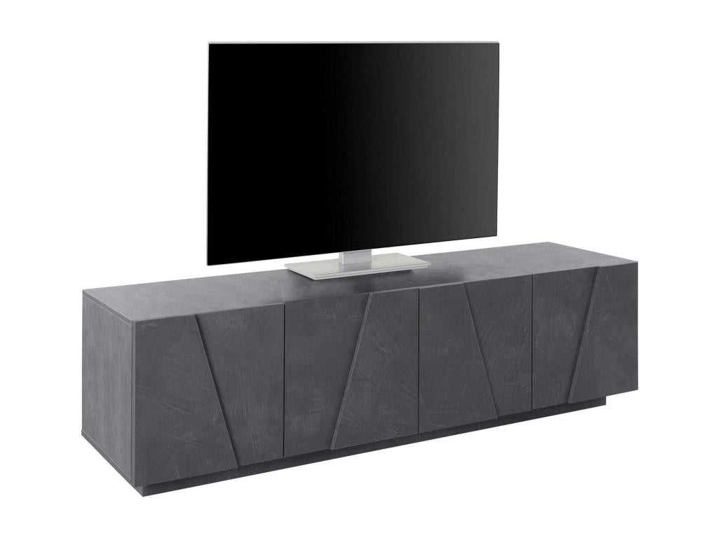 Meuble TV Vertchez Buffet bas de salon Base pour meuble TV Made in Italy 162x44h46 cm Gris Ardoise