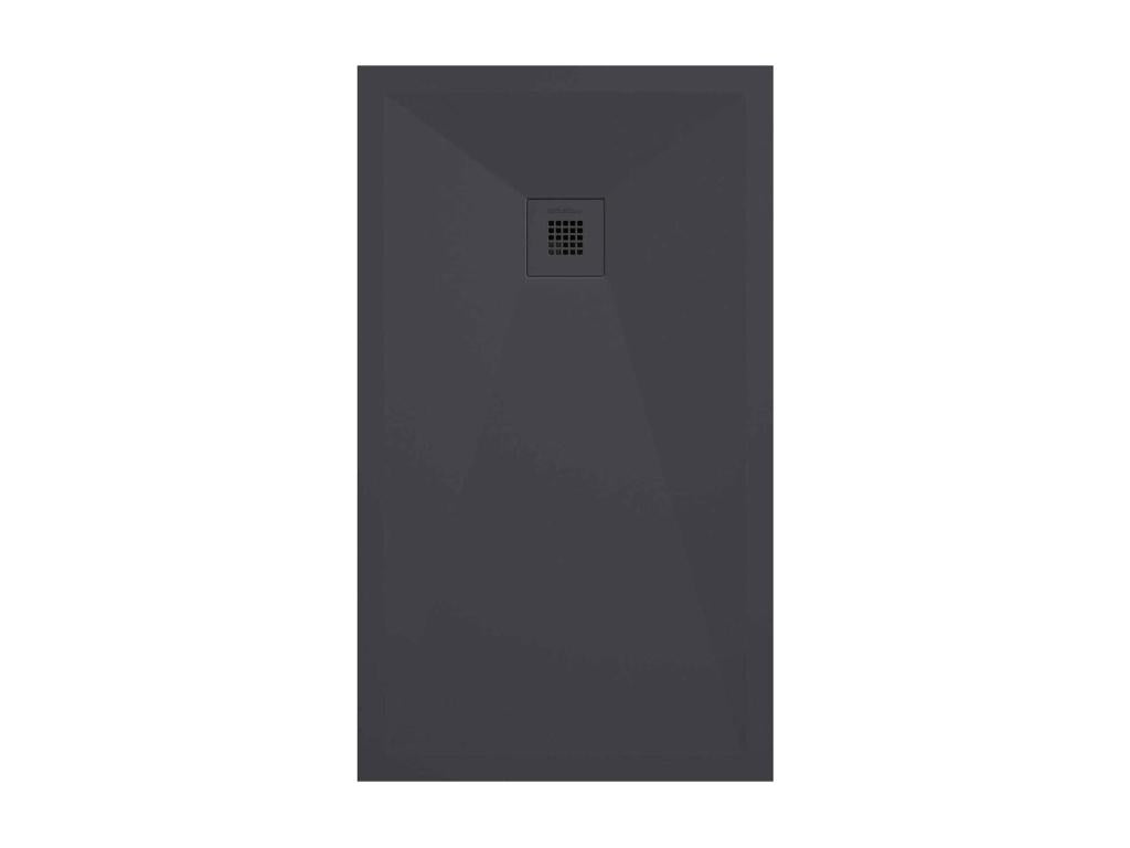 Récepteur de douche lisse anthracite Vertchez Plus grille de couleur - 80x70 cm