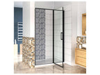 Porte de douche pivotante 140x185cm porte de douche noire en verre anticalcaire 6mm installation en niche