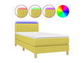 Sommier tapissier avec matelas et LED Vert 100x200 cm Tissu