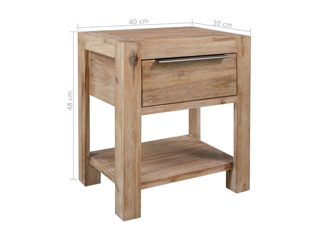 Tables de chevet avec tiroirs 2 pcs 40x30x48 Bois d'Vertchez