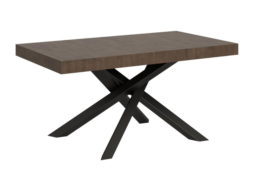 Table extensible 90x160/264 cm Volantis Noyer cadre Anthracite