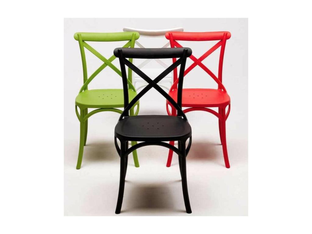 Chaise empilable en polypropylène Vertchez-Couleur Gris