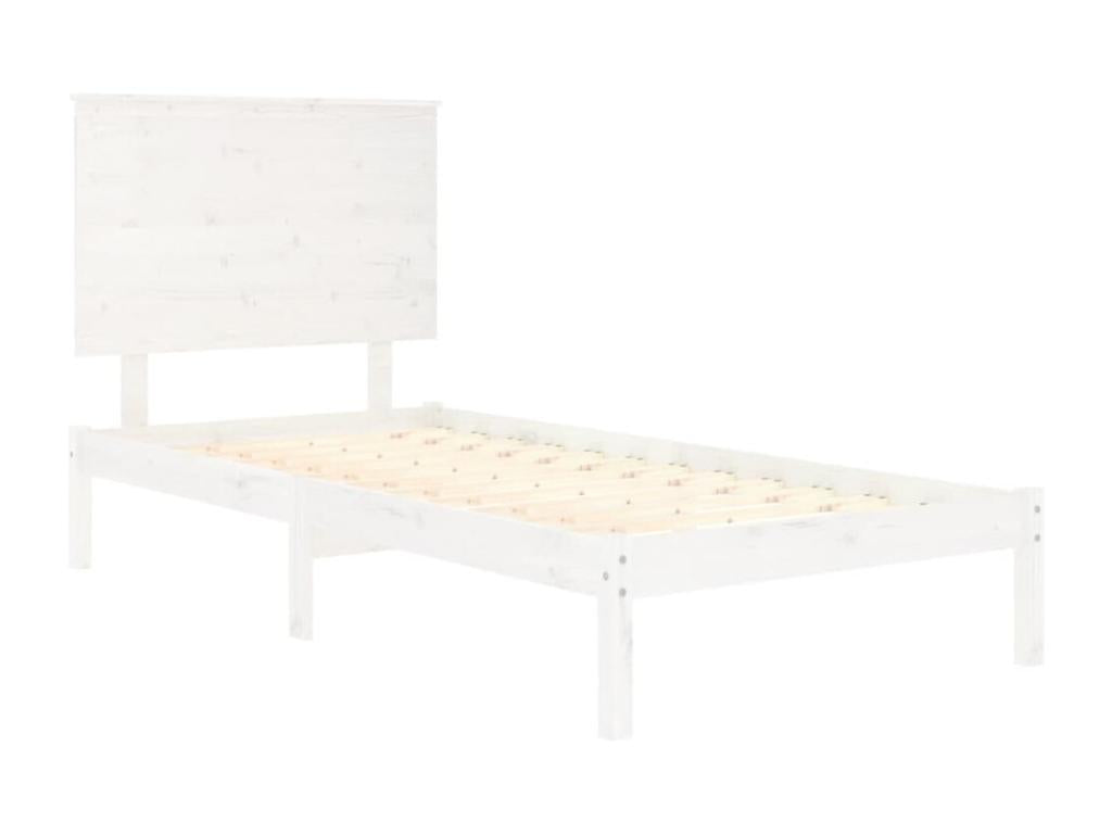 Cadre de lit sans matelas blanc 90x190 cm bois massif