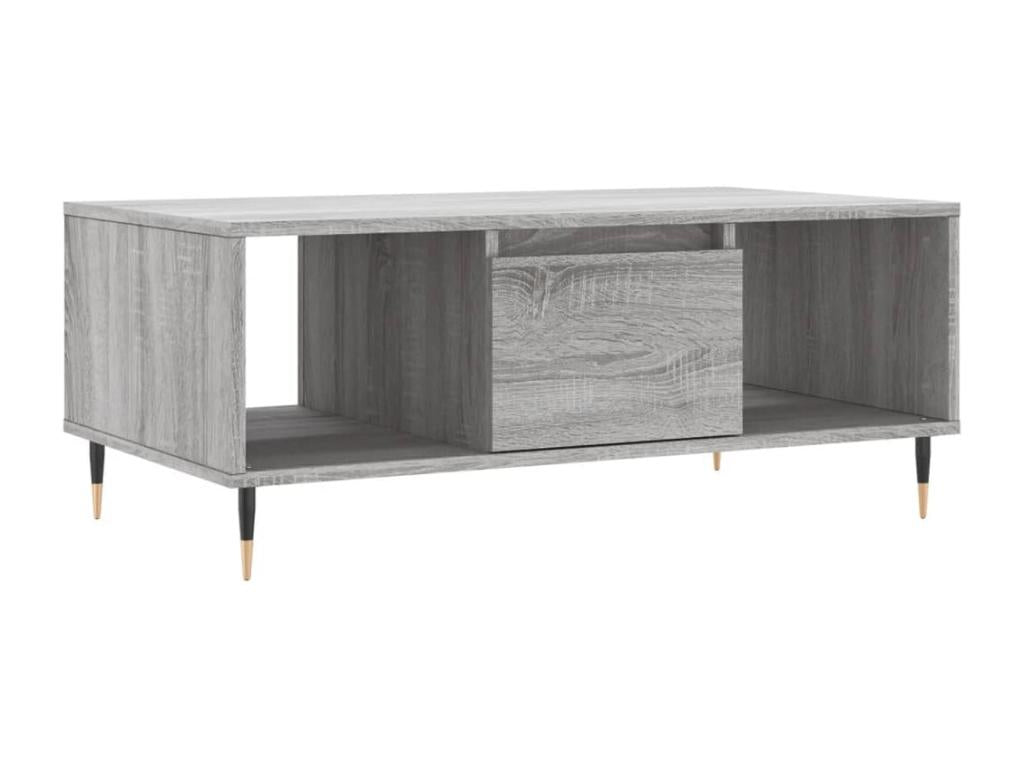 Table basse Vertchez gris 90x50x36.5 cm Bois d'ing¨¦nierie