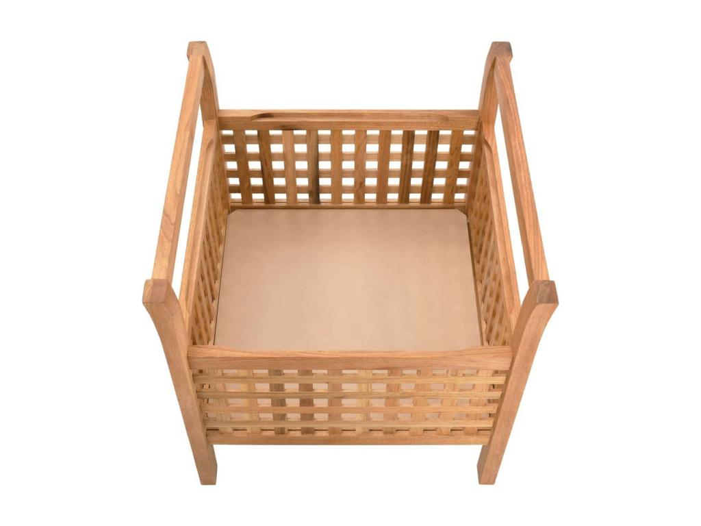 Banc de rangement 49x48x49 Massif du Bois de noyer
