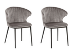 Lot de 2 chaises de salle ¨¤ manger Vertchez Velours Gris