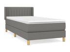 Lit ¨¤ sommier tapissier avec matelas Gris fonc¨¦ 80x200 cm Tissu