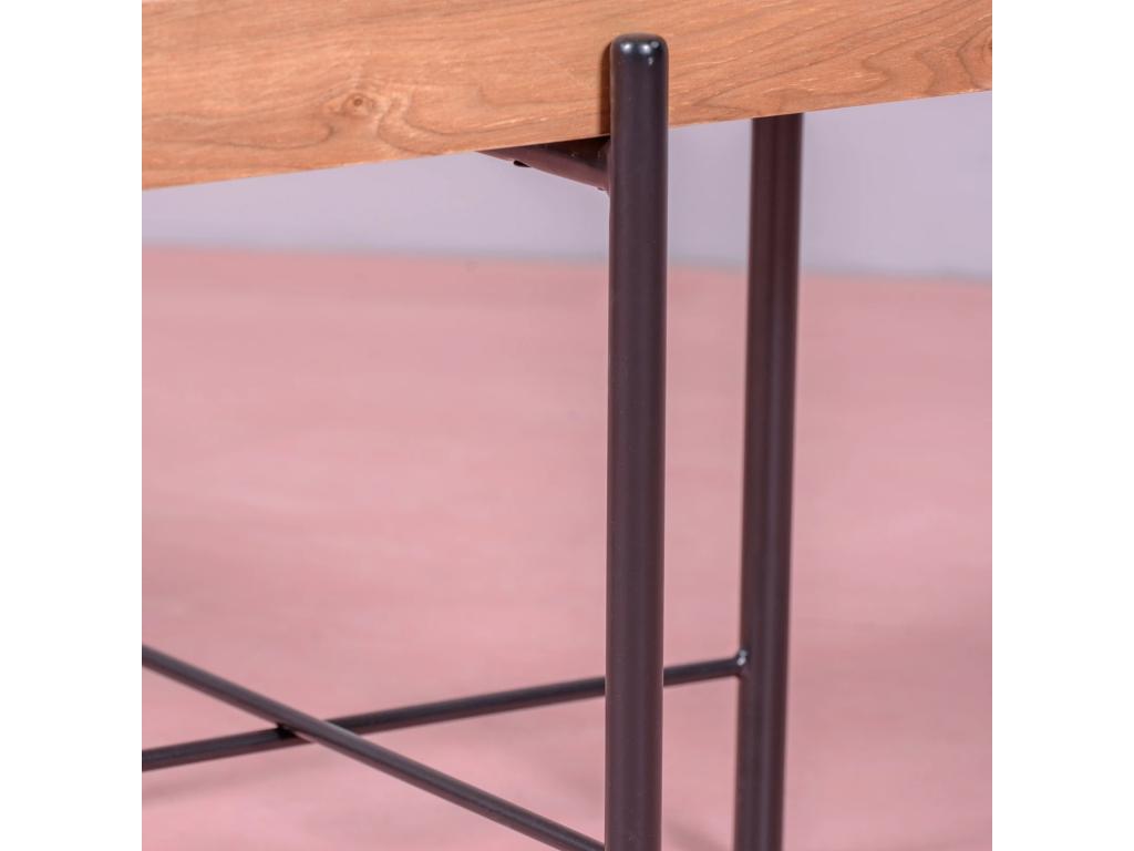 Ensemble de tables d'appoint en bois de fr¨ºne naturel - Terre - Noir