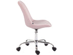 Chaise de bureau - Velours / M¨¦tal chromé¨¦ - Rose - Vertchez