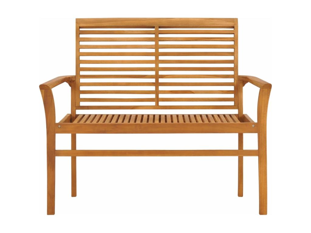 Banc de jardin avec coussin bleu clair 112 cm Bois de teck