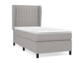 Lit ¨¤ sommier tapissier avec matelas Gris clair 80x200 cm Tissu