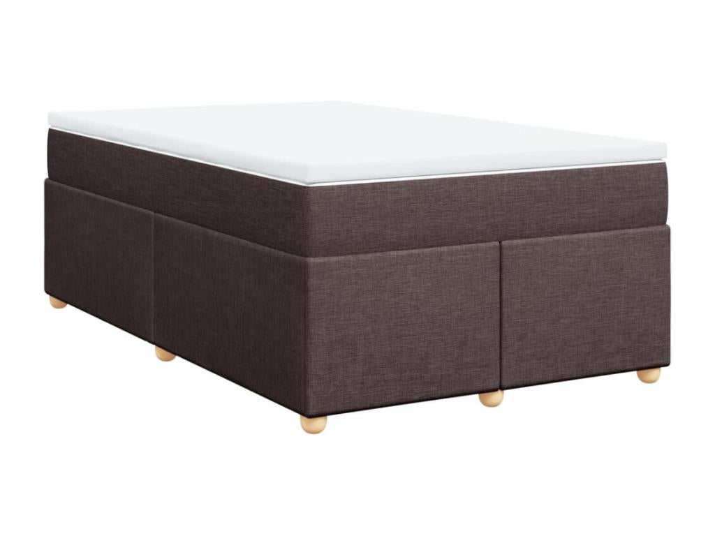 Sommier ¨¤ Vertchez de lit avec matelas Marron fonc¨¦ 120x200 cm