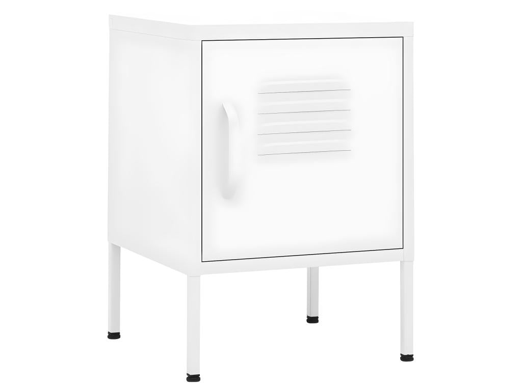 Tables de chevet 2 pcs Blanc 35x35x51 cm Acier