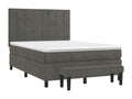 Lit ¨¤ sommier tapissier et matelas Gris fonc¨¦ 140x190cm Velours