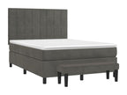 Lit ¨¤ sommier tapissier et matelas Gris fonc¨¦ 140x190cm Velours