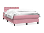 Sommier ¨¤ Meublita de lit avec matelas rose 120x220 cm velours