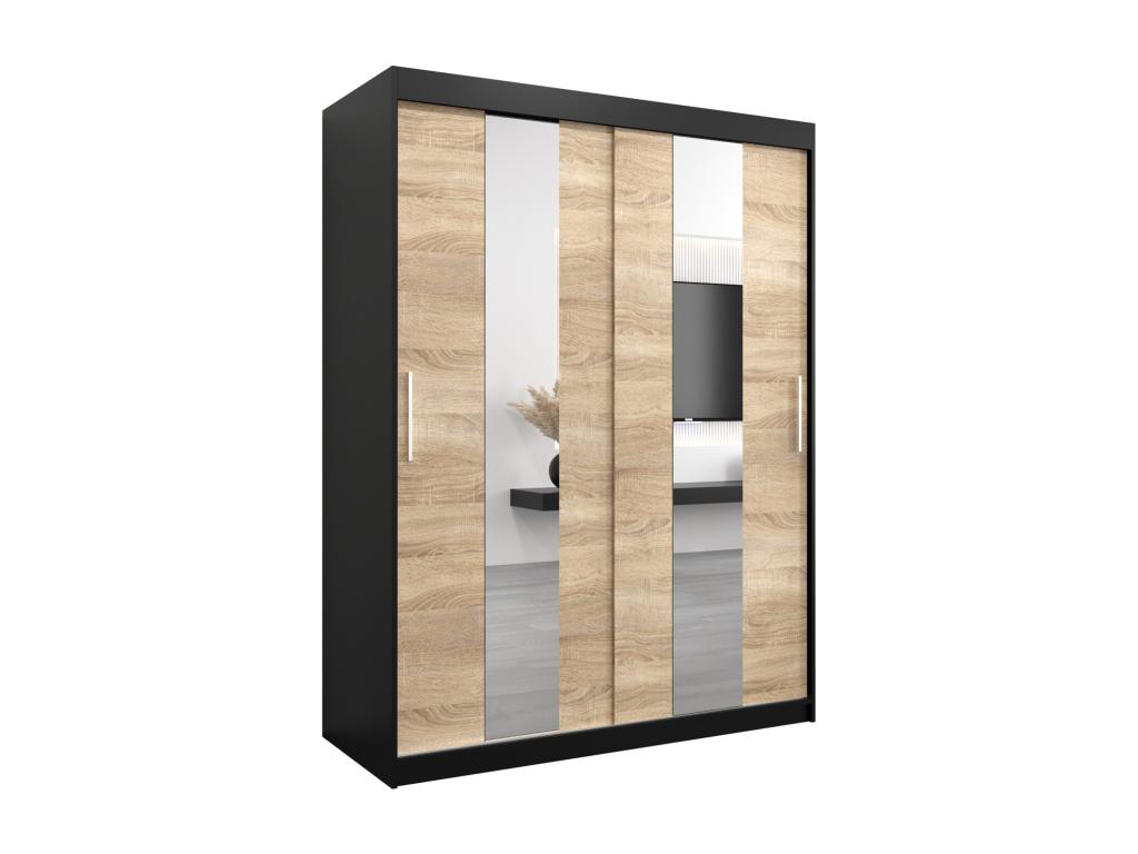 Armoire Vertchez ¨¤ Portes Coulissantes 200/150/62 2 portes Noir/Vertchez