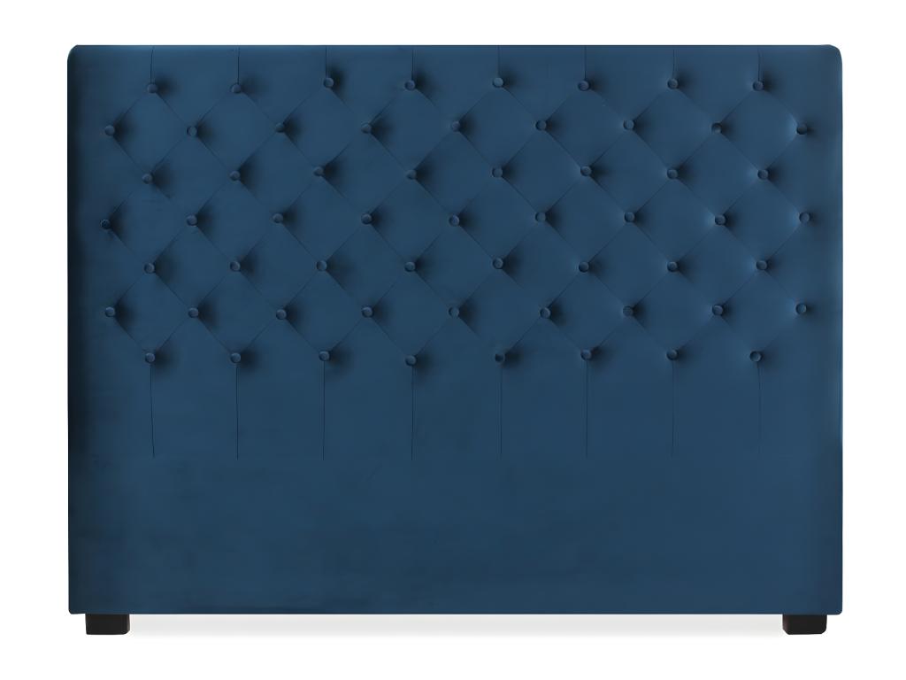 Tête de lit capitonnée Meublita 160cm Velours Bleu Fonc¨¦