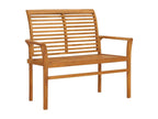 Banc de jardin avec coussin bleu clair 112 cm Bois de teck
