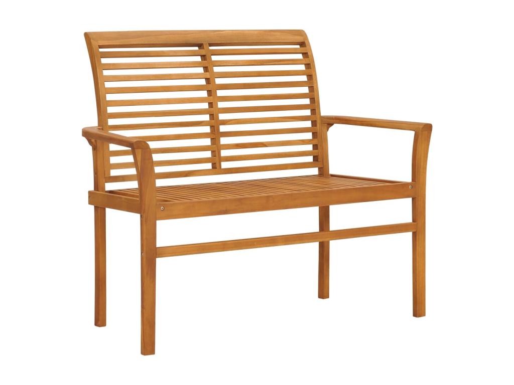 Banc de jardin avec coussin bleu clair 112 cm Bois de teck