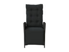 Chaise inclinable de jardin et repos-pied noir r¨¦sine tress¨¦e