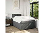 Sommier ¨¤ Vertchez de lit avec matelas gris fonc¨¦ 120x190cm tissu