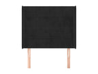 Tête de lit avec oreilles Noir 83x16x118/128 cm Velours