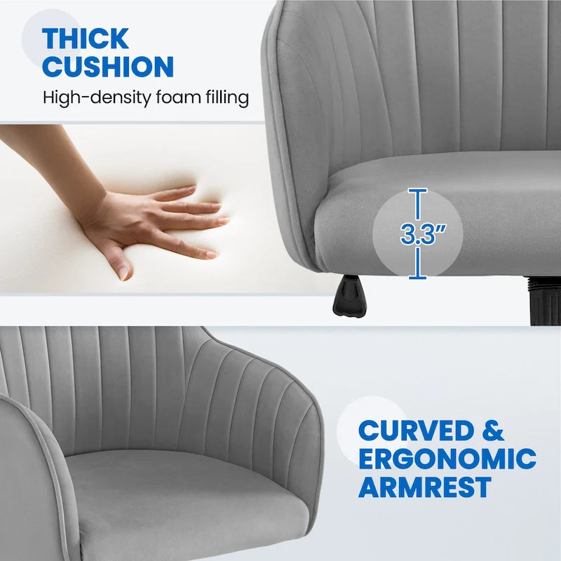 Chaise de bureau pivotante à hauteur réglable Yaheetech