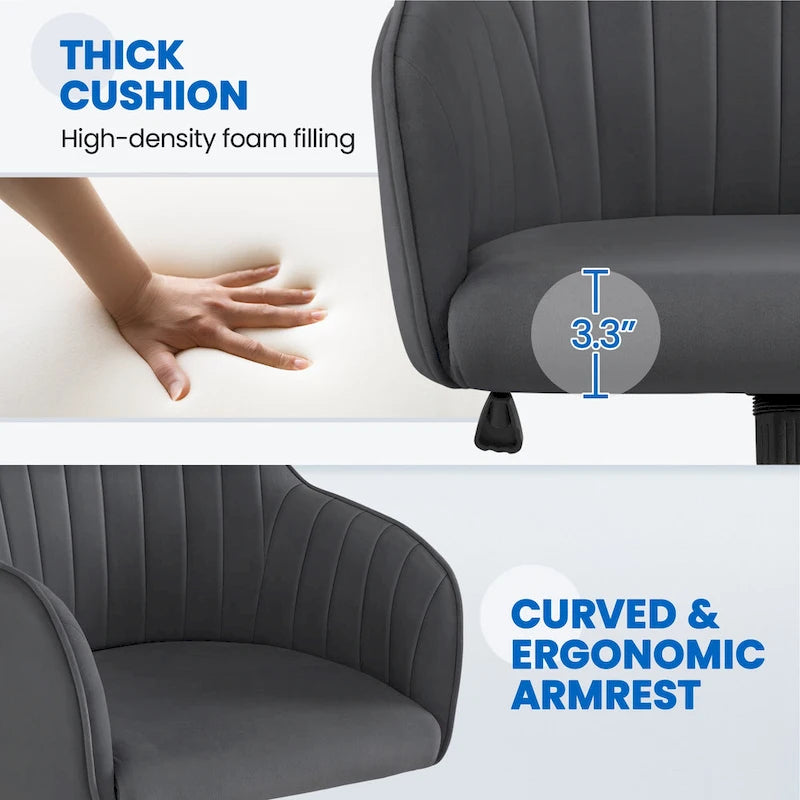 Chaise de bureau pivotante à hauteur réglable Yaheetech