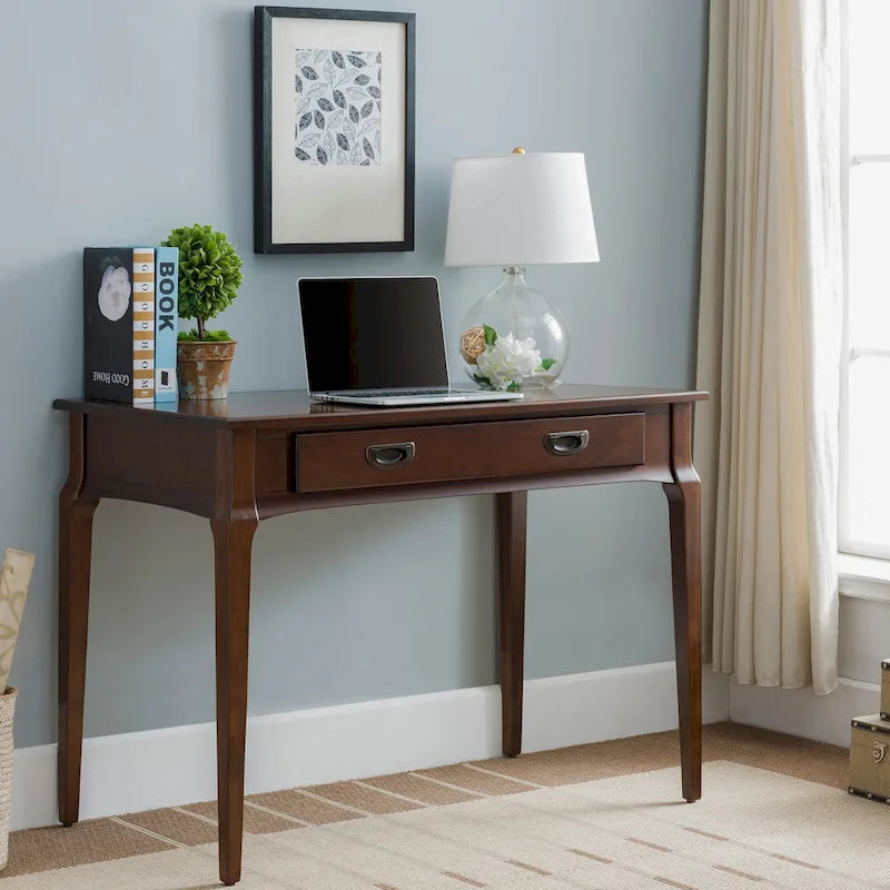 Bureau pour ordinateur portable Stratus en bois massif avec tiroir à clavier rabattable à l'avant