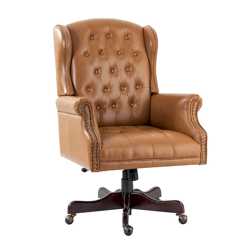 Fauteuil de direction pivotant moderne Maximiliano avec dossier capitonné par HULALA HOME