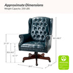 Fauteuil de direction pivotant moderne Maximiliano avec dossier capitonné par HULALA HOME