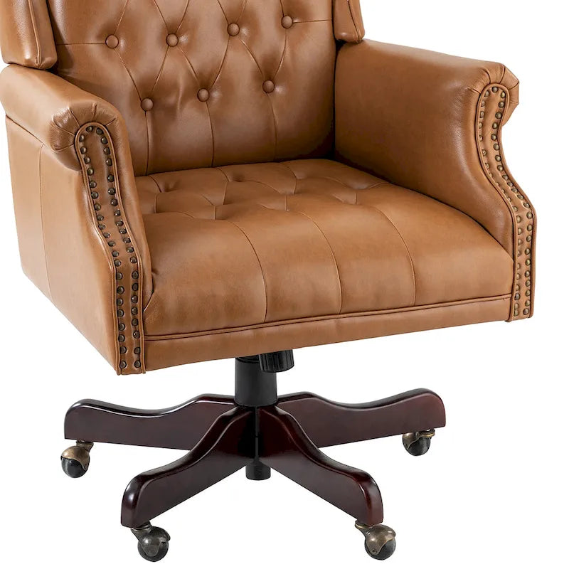Fauteuil de direction pivotant moderne Maximiliano avec dossier capitonné par HULALA HOME