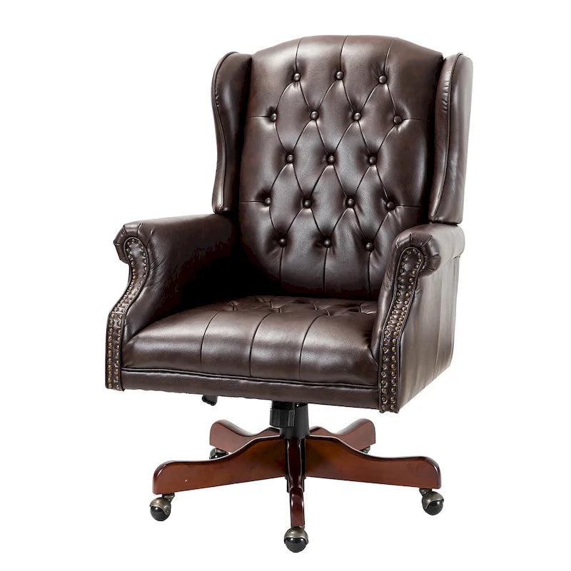 Fauteuil de direction pivotant moderne Maximiliano avec dossier capitonné par HULALA HOME