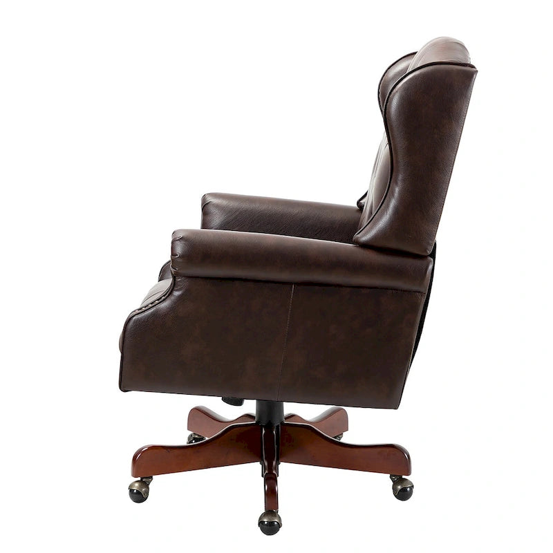 Fauteuil de direction pivotant moderne Maximiliano avec dossier capitonné par HULALA HOME
