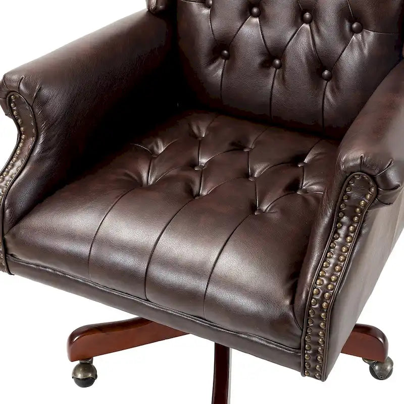 Fauteuil de direction pivotant moderne Maximiliano avec dossier capitonné par HULALA HOME