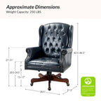 Fauteuil de direction pivotant moderne Maximiliano avec dossier capitonné par HULALA HOME