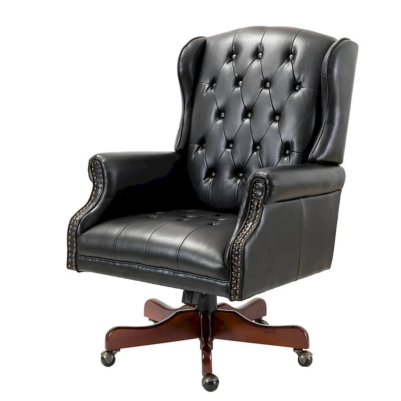 Fauteuil de direction pivotant moderne Maximiliano avec dossier capitonné par HULALA HOME