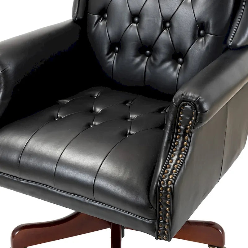 Fauteuil de direction pivotant moderne Maximiliano avec dossier capitonné par HULALA HOME