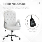 Chaise de bureau Vinsetto, chaise d'ordinateur, chaise de bureau capitonnée avec roulettes pivotantes, hauteur réglable et fonction d'inclinaison
