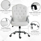 Chaise de bureau Vinsetto, chaise d'ordinateur, chaise de bureau capitonnée avec roulettes pivotantes, hauteur réglable et fonction d'inclinaison