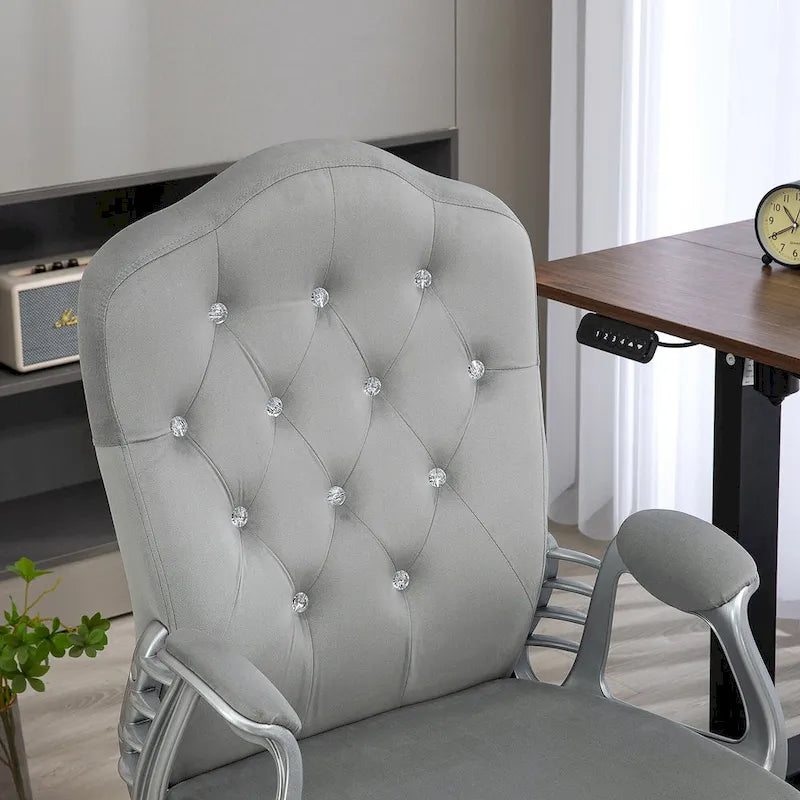 Chaise de bureau Vinsetto, chaise d'ordinateur, chaise de bureau capitonnée avec roulettes pivotantes, hauteur réglable et fonction d'inclinaison