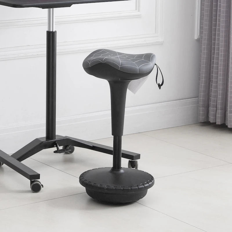 Tabouret de bureau assis-debout Vinsetto Lift Wobble Stool pivotant à 360°, inclinable, avec hauteur réglable et assise en forme de selle, gris
