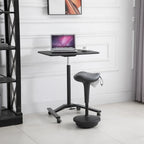Tabouret de bureau assis-debout Vinsetto Lift Wobble Stool pivotant à 360°, inclinable, avec hauteur réglable et assise en forme de selle, gris