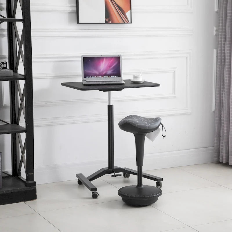 Tabouret de bureau assis-debout Vinsetto Lift Wobble Stool pivotant à 360°, inclinable, avec hauteur réglable et assise en forme de selle, gris